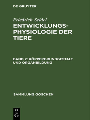 cover image of Körpergrundgestalt und Organbildung